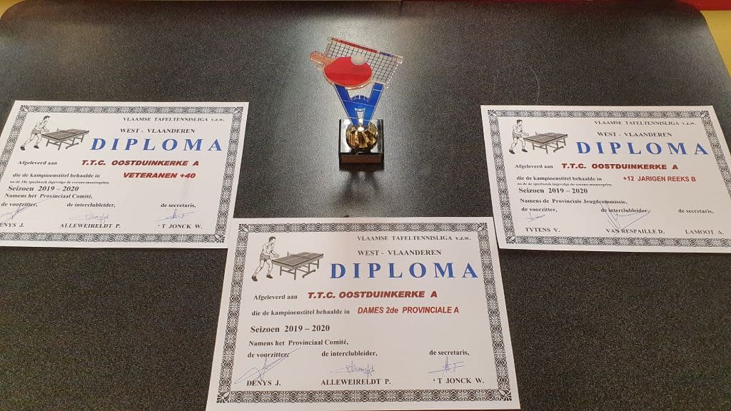 TTC Oostduinkerke Diploma's 20192020