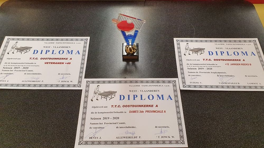 TTC Oostduinkerke Diploma's 20192020