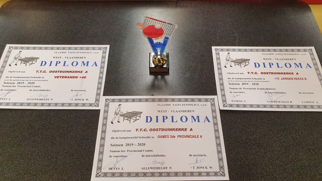 TTC Oostduinkerke Diploma's 20192020